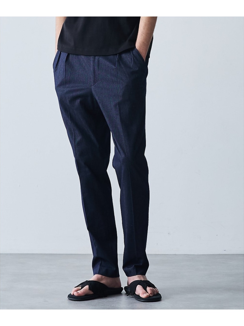 【デニムライク】シャンブレー スラックス パンツ 5351POUR LES HOMMES ゴーサンゴーイチプールオム パンツ スラックス・ドレスパンツ ブラック ブルー【送料無料】[ Fashion]｜ABAHOUSE ONLINE