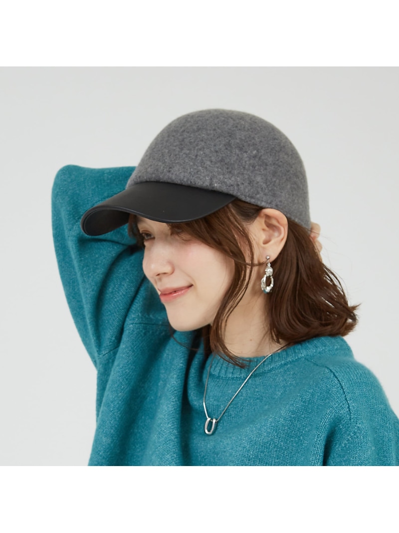 フェルトコンビキャップ abahouse mavie アバハウス マヴィ 帽子 ハット ブラック グレー【送料無料】[ Fashion]