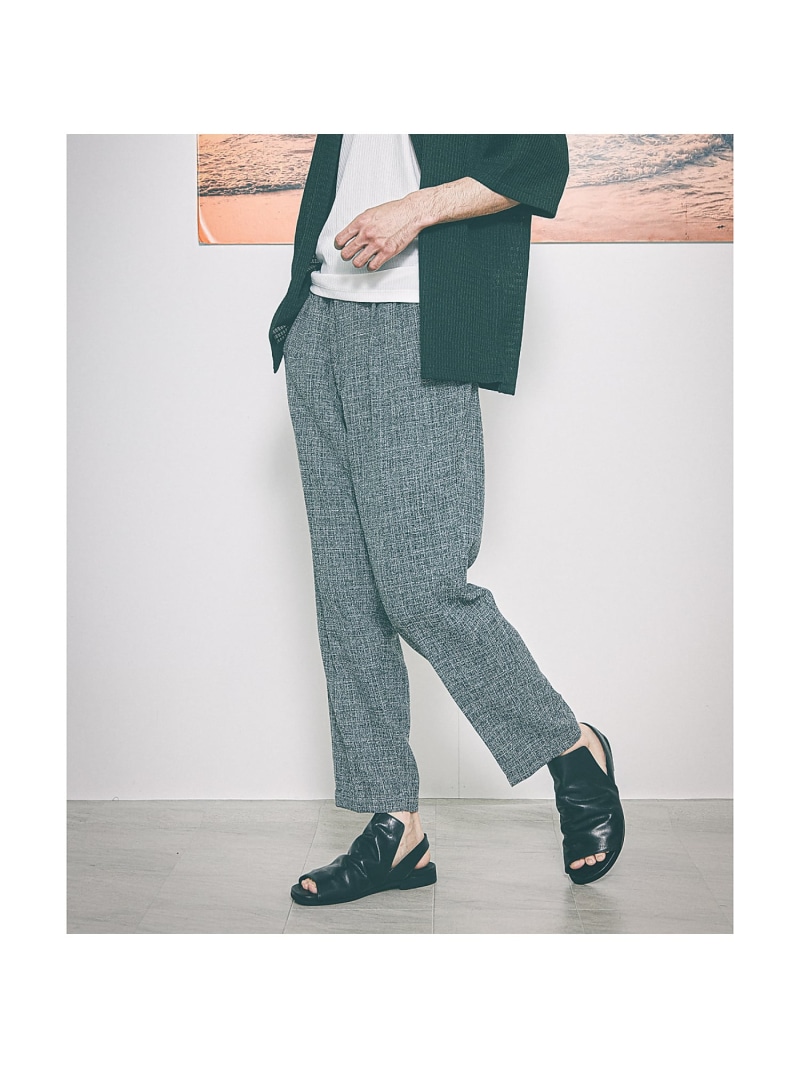 【SALE／40%OFF】【セットアップ対応】サマーツイード イージースラックス ABAHOUSE LASTWORD アバハウス パンツ スラックス・ドレスパンツ ホワイト グレー【RBA_E】【送料無料】[ Fashion]｜ABAHOUSE ONLINE