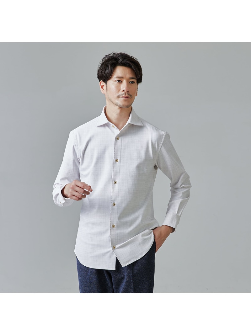 【FLEX SHIRTS】マルチ伸ばすこと 平板 照合のしるし プルオーバー ABAHOUSE LASTWORD アバハウス トップス プルオーバー・トップ 白いこと 薄墨色 ベージュ【貨物輸送無料】[ Fashion] トップス-カジュアルシャツ