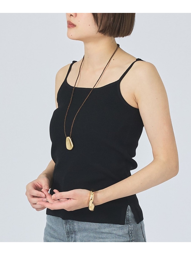 ウォッシャブルニットキャミ qualite カリテ トップス キャミソール ホワイト ブラック【送料無料】[ Fashion]｜ABAHOUSE ONLINE