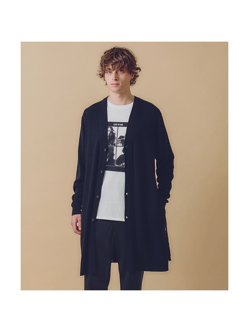 【SALE／30%OFF】梳毛織物 編み物 ロングジレー 5351POUR LES HOMMES ゴーサンゴーイチプールオム トップス ジレー ベージュ 黒いこと 薄墨色【RBA_E】【貨物輸送無料】[ Fashion]
