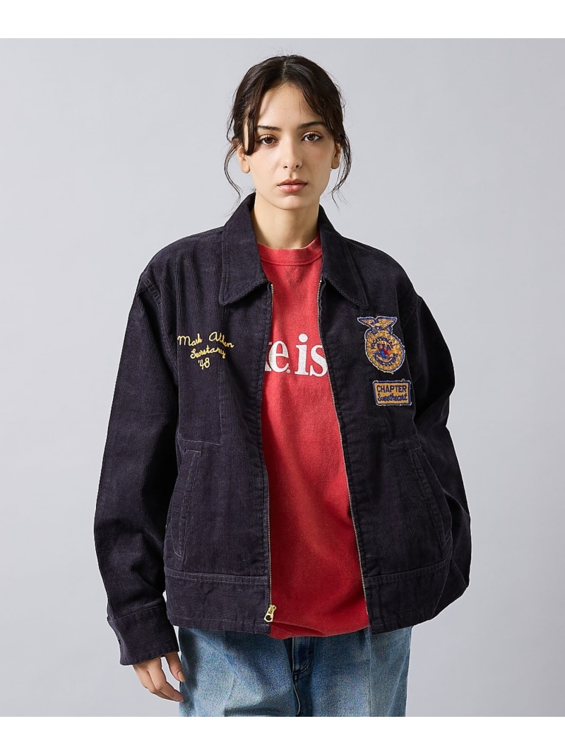 【THRIFTY LOOK スリフティルック】 FFA JACKET/ファーマー ABAHOUSE LASTWORD アバハウス ジャケット・アウター ブルゾン・ジャンパー ネイビー ホワイト【送料無料】[ Fashion]