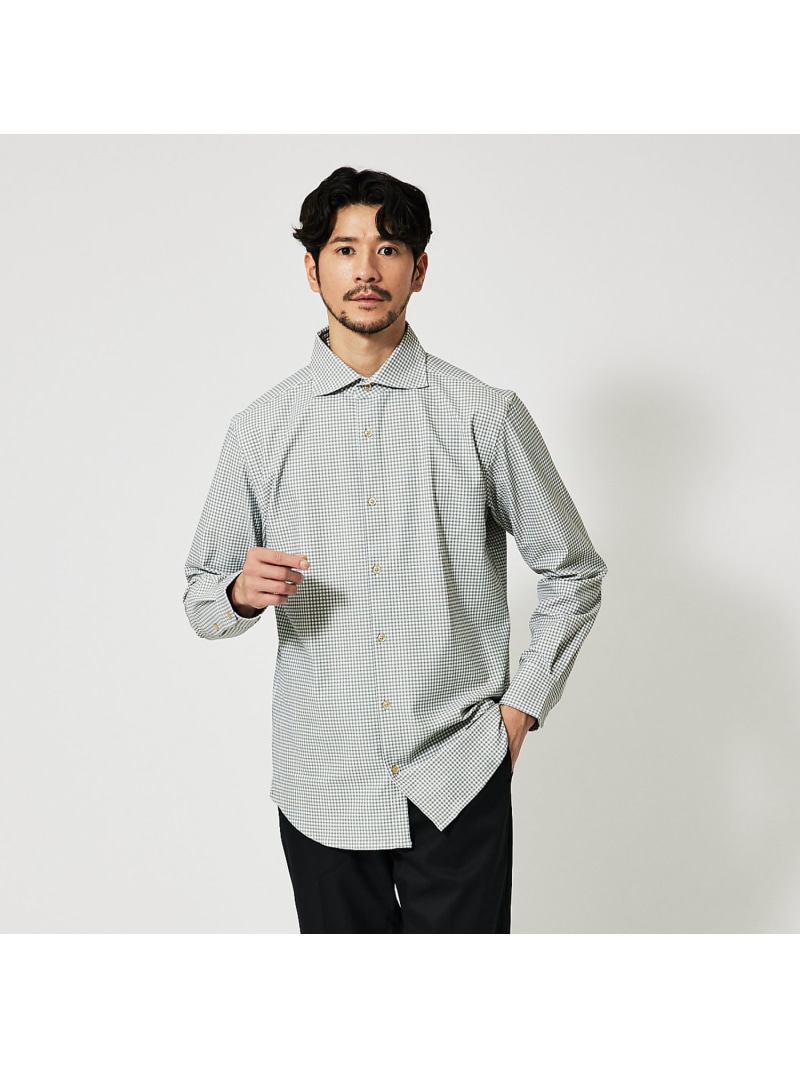 【FLEX SHIRTS】ドライモーメント ギンガムチェックシャツ ABAHOUSE LASTWORD アバハウス トップス シャツ・ブラウス ホワイト グレー【送料無料】[ Fashion]