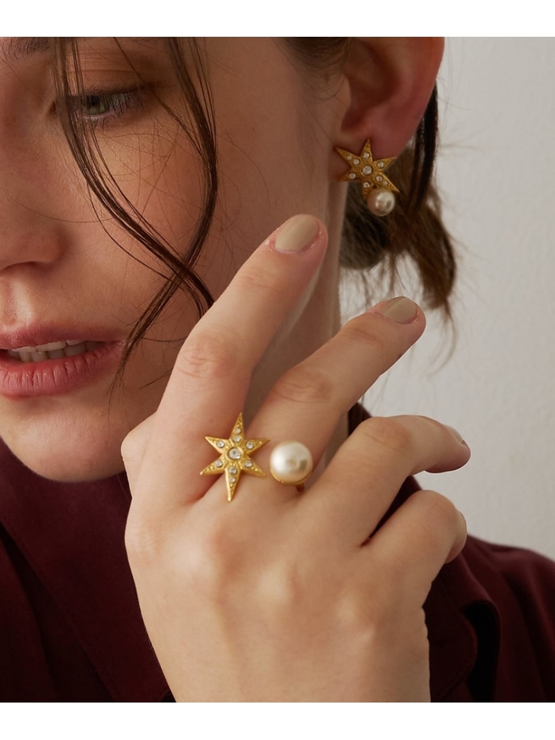 【ADER.bijoux/アデルビジュー】 MOON&STAR pearl ea DESIGNWORKS デザインワークス アクセサリー・腕時計 リング・指輪 ゴールド【先行予約】*【送料無料】[ Fashion]｜ABAHOUSE ONLINE