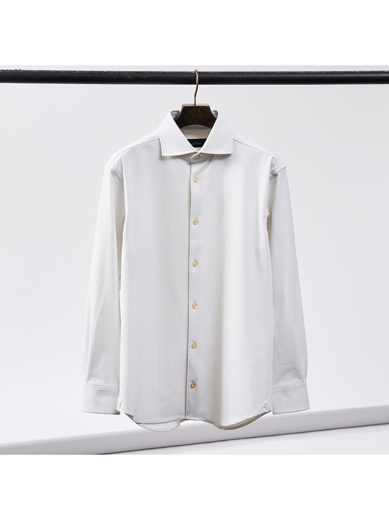 【FLEX SHIRTS / Dry Moment使用】ミジン ストライプシャツ ABAHOUSE LASTWORD アバハウス トップス シャツ・ブラウス ネイビー パープル ホワイト【送料無料】[ Fashion]