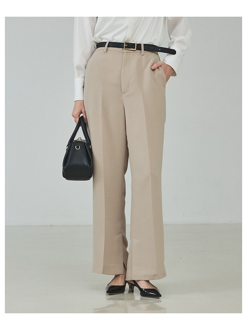 【シワになりにくい】ライトダブルクロスベンツパンツ qualite カリテ パンツ その他のパンツ ベージュ【送料無料】[ Fashion]