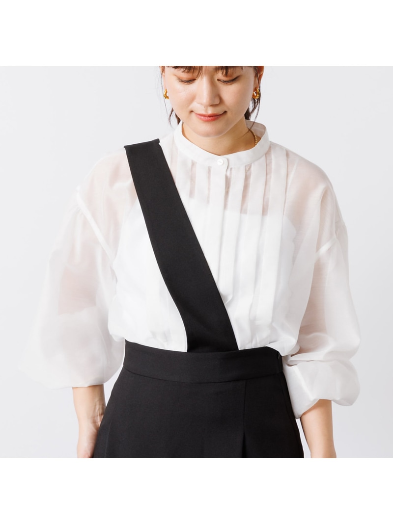 【SALE／20%OFF】シアータックフレアブラウス Rouge vif la cle ルージュ・ヴィフ ラクレ トップス シャツ・ブラウス ブルー ホワイト グリーン【RBA_E】【送料無料】[ Fashion]｜ABAHOUSE ONLINE