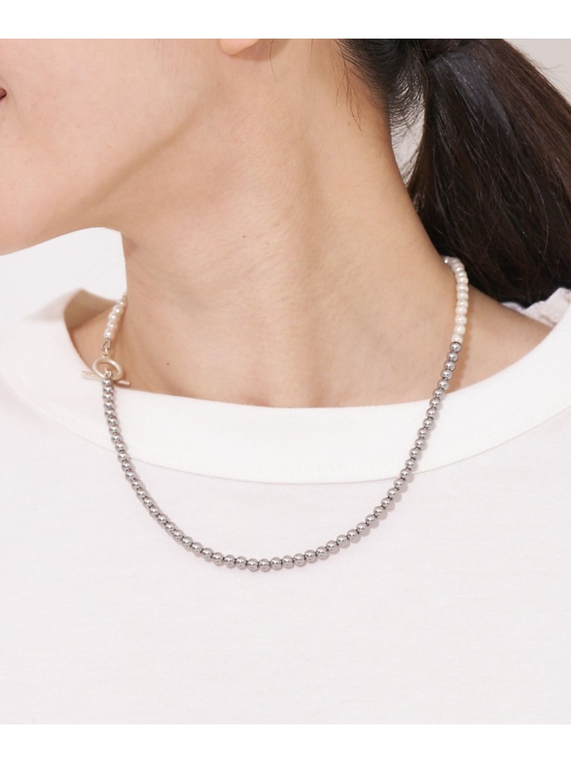 【Ljud/ユード】配色ガラスバロックパールネックレス collex コレックス アクセサリー・腕時計 ネックレス シルバー【送料無料】[ Fashion]