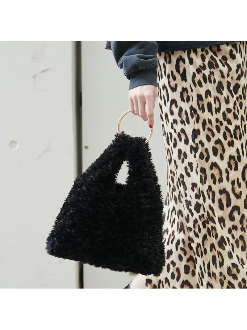 【SALE／20%OFF】【HELEN MOORE/ヘレンムーア】リングハンドエコファーバッグ Rouge vif la cle ルージュ・ヴィフ ラクレ バッグ その他のバッグ ブラック グレー【RBA_E】【送料無料】[ Fashion]