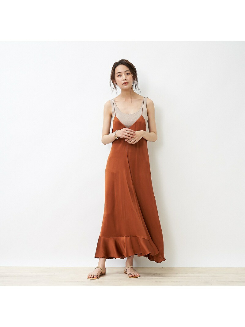 即納 最大半額 ワンピース Rakuten カーキ Rba E 送料無料 ブラウン シャツワンピース ワンピース ラクレ ルージュ ヴィフ Cle La Vif Rouge Fashion Sale 30 Off サテンクロスキャミワンピース Www Dgb Gov Bf