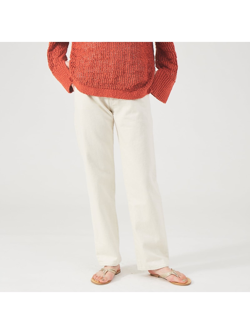 【SALE／30%OFF】【e*qualite】ストレートデニム qualite カリテ パンツ ジーンズ・デニムパンツ ブルー ホワイト【RBA_E】【送料無料】[ Fashion]