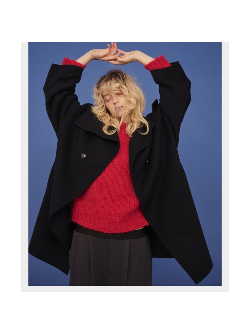 【SALE／30%OFF】ウール混オーバーカラーリバーコート Rouge vif la cle ルージュ・ヴィフ ラクレ ジャケット・アウター その他のジャケット・アウター グレー ネイビー【RBA_E】【送料無料】[ Fashion]｜ABAHOUSE ONLINE