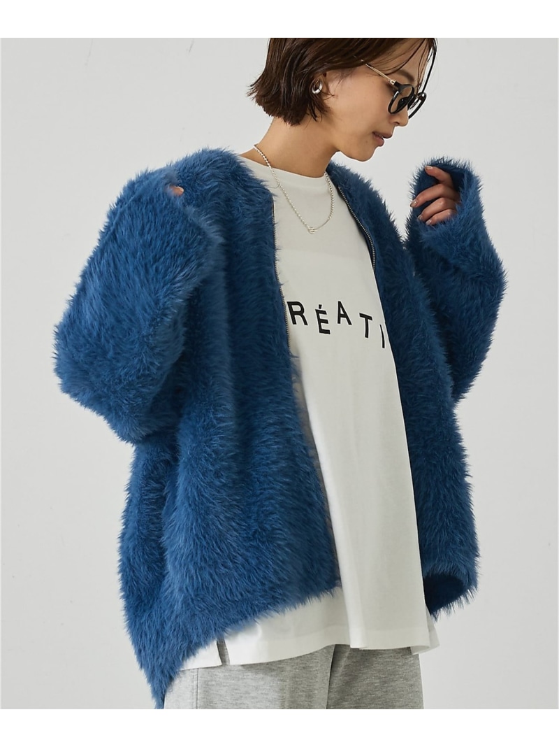 【SALE／20%OFF】ナイロンフェザーニットカーディガン abahouse mavie アバハウス マヴィ ジャケット・アウター 上衣・前掛け 薄墨色 白いこと 赤銅色 黄色 オレンジ色 青碧【RBA_E】【貨物輸送無料】[ Fashion]