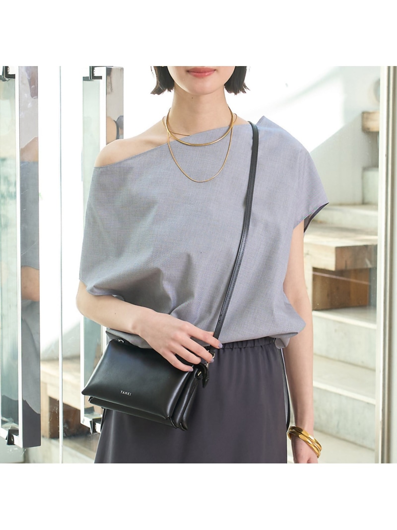 【SALE／40%OFF】ドレープカラーブラウス Rouge vif la cle ルージュ・ヴィフ ラクレ トップス シャツ・ブラウス ブルー グレー ホワイト【RBA_E】【送料無料】[ Fashion]