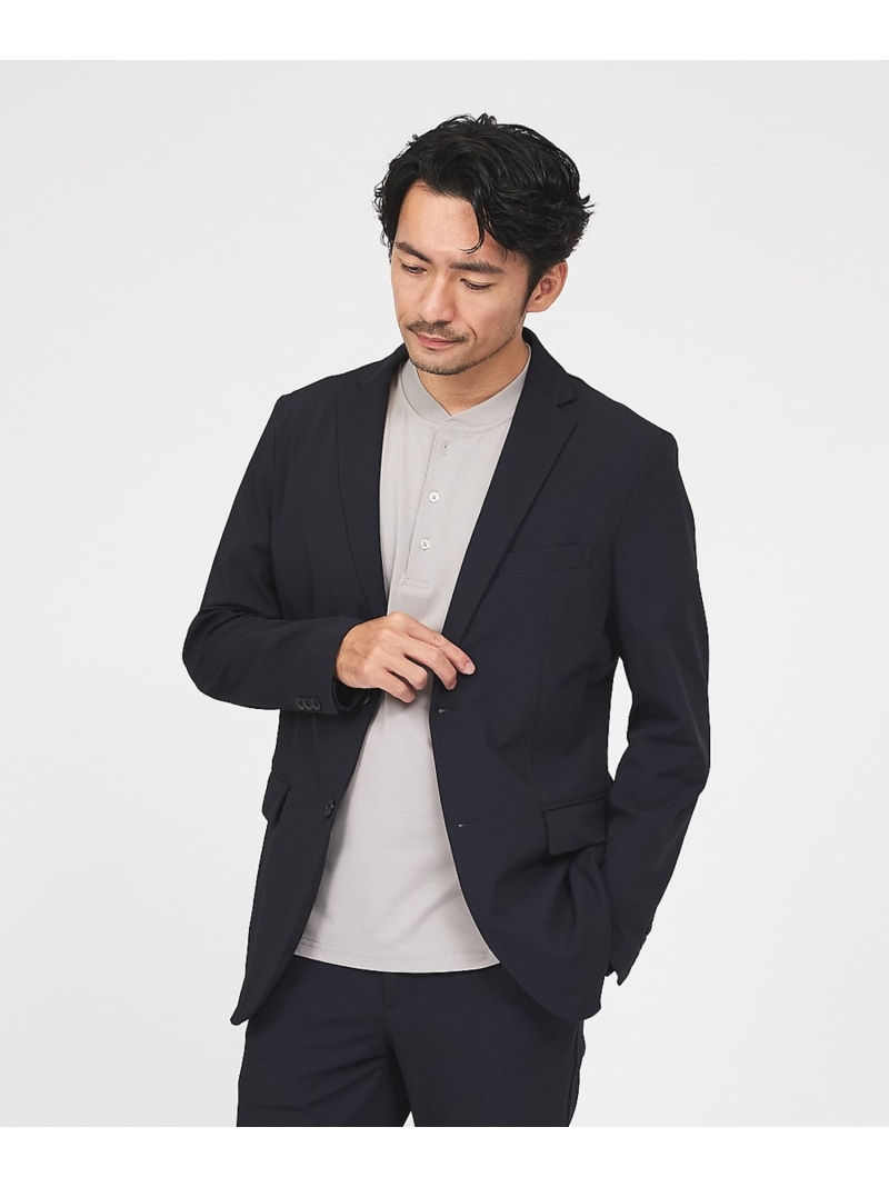 【SALE／10%OFF】【接触冷感/セットアップ対応】ナイロンジャガード ストレッチ シングルジャケット ABAHOUSE LASTWORD アバハウス ジャケット・アウター テーラードジャケット・ブレザー ブラック カーキグリーン ネイビー【RBA_E】【送料無料】[ Fashion]｜ABAHOUSE ONLINE