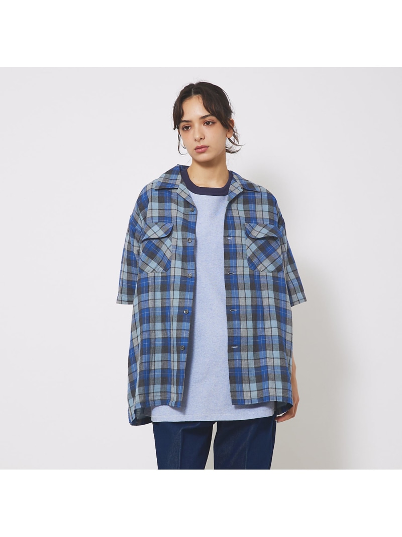 【PENDLETON/ペンドルトン】Open Collar Shirt/ボードシ ABAHOUSE LASTWORD アバハウス トップス シャツ・ブラウス グレー ブルー ピンク【送料無料】[ Fashion]