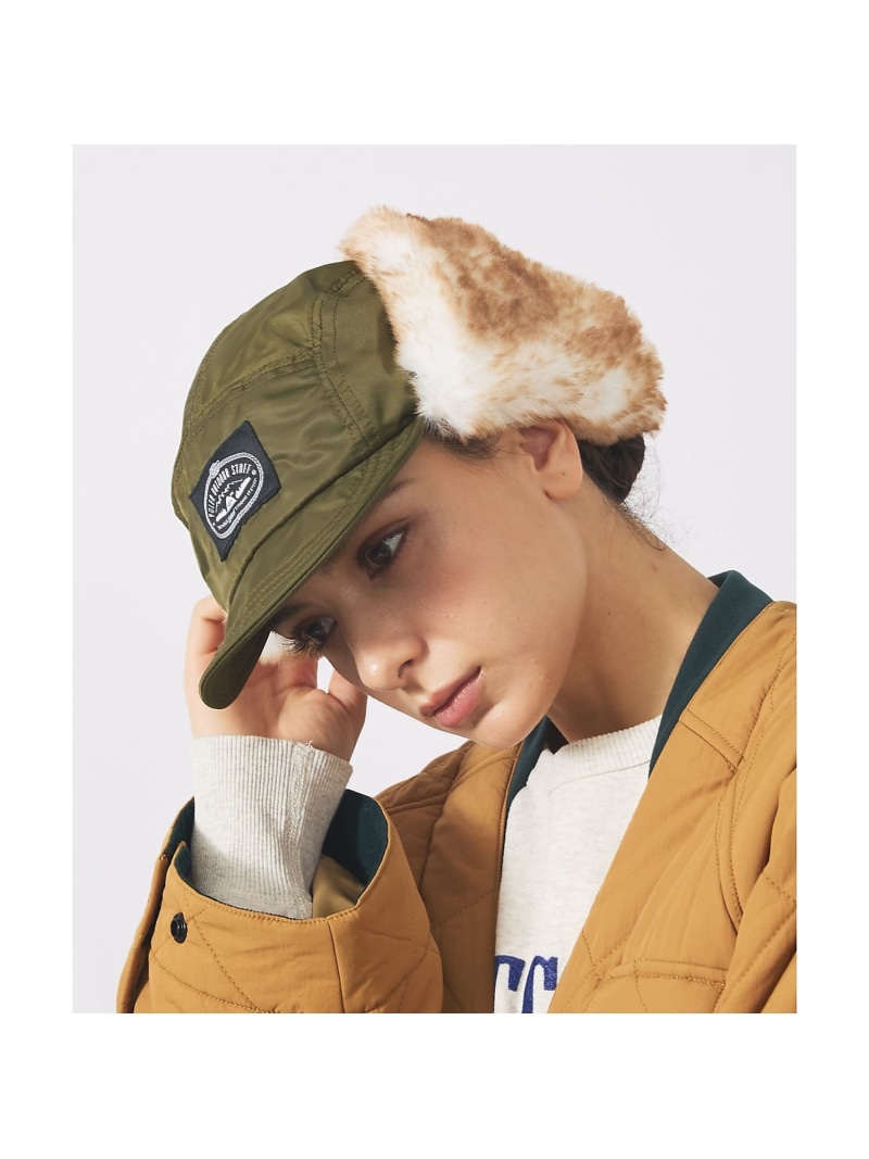 【POLER / ポーラー】FLIGHT NYLON FUR FLAP / フラ ABAHOUSE LASTWORD アバハウス 帽子 ハット カーキグリーン ブラウン ブラック【送料無料】[ Fashion]