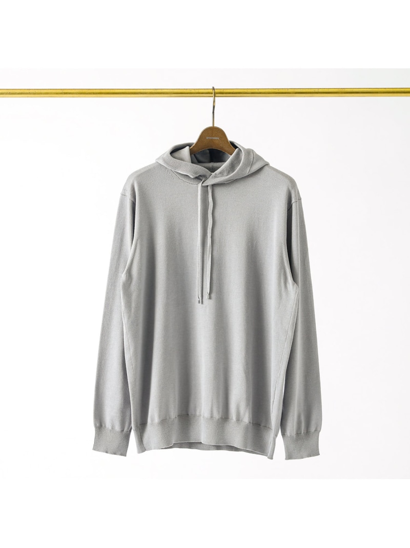【SALE／40%OFF】【カシミヤタッチ】ニット パーカー DESIGNWORKS デザインワークス トップス パーカー・フーディー グレー カーキグリーン ホワイト ブルー ブラック ピンク【RBA_E】【送料無料】[ Fashion]｜ABAHOUSE ONLINE