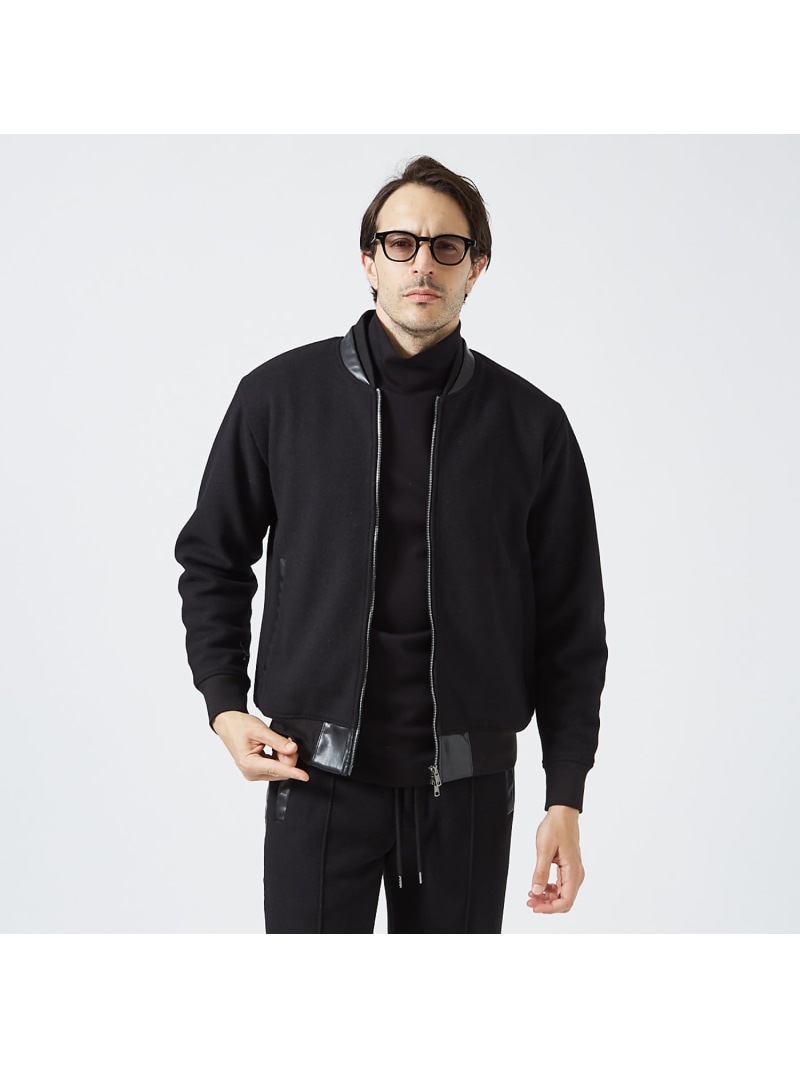 【SALE／30%OFF】【LEON別注/セットアップ対応】異素材コンビネーション ブルゾン 5351POUR LES HOMMES ゴーサンゴーイチプールオム ジャケット・アウター ブルゾン・ジャンパー ブラック【RBA_E】【送料無料】[ Fashion]