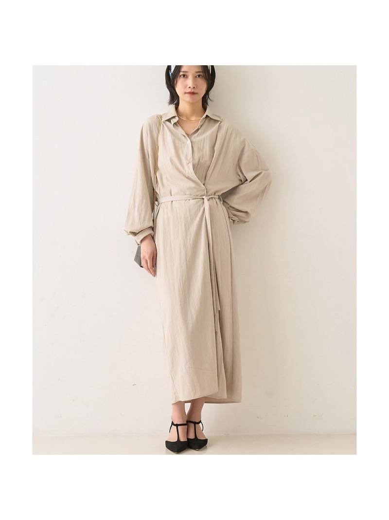 【SALE／35%OFF】カシュクール2WAYワンピース Rouge vif la cle ルージュ・ヴィフ ラクレ ワンピース・ドレス シャツワンピース グレー ベージュ【RBA_E】【送料無料】[ Fashion]｜ABAHOUSE ONLINE