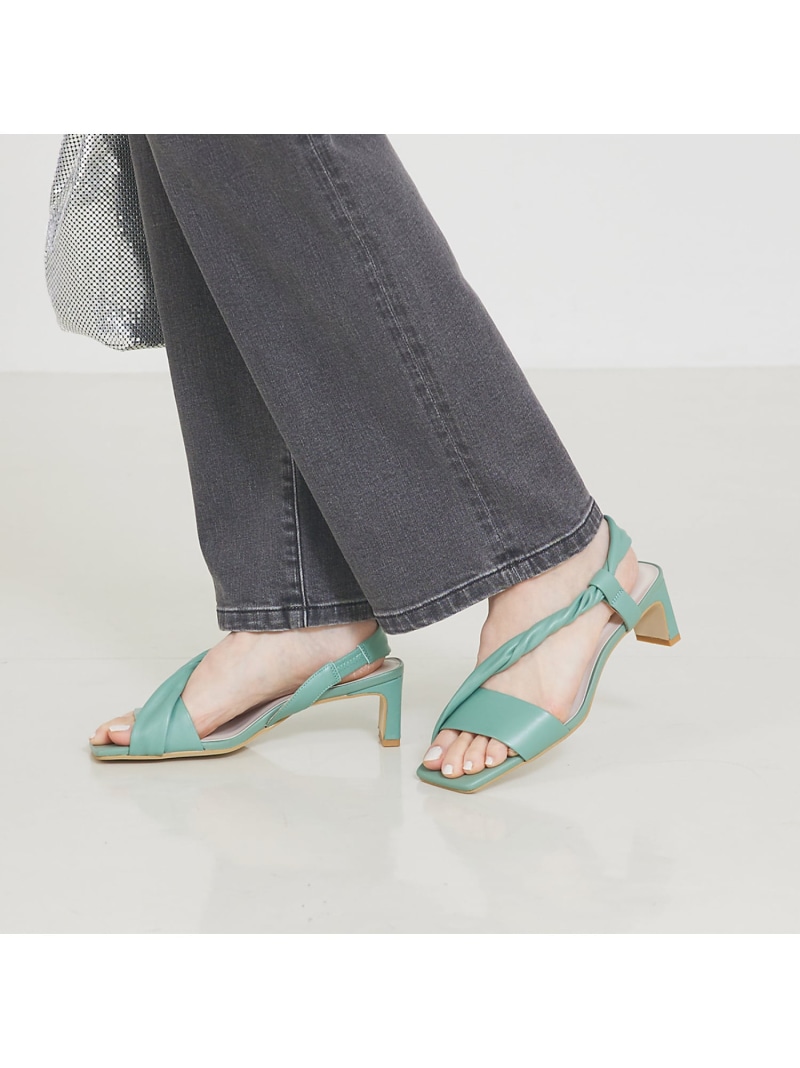 【SALE／50%OFF】ツイストベルト サンダル Au BANNISTER オゥ・バニスター シューズ・靴 サンダル ブラック ベージュ グリーン【RBA_E】【送料無料】[ Fashion]