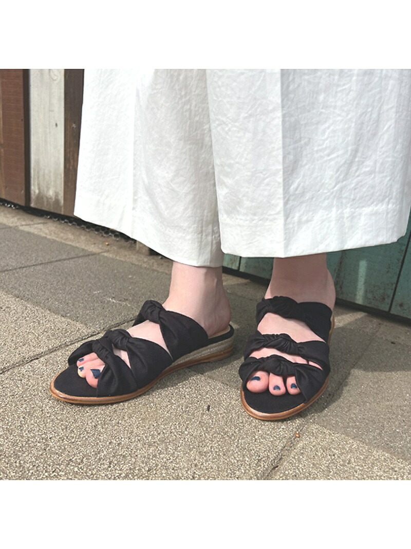 【SALE／20%OFF】【PELLICO SUNNY/ペリーコサニー】リボンサンダル Rouge vif la cle ルージュ・ヴィフ ラクレ シューズ・靴 サンダル ブラック【RBA_E】【送料無料】[ Fashion]