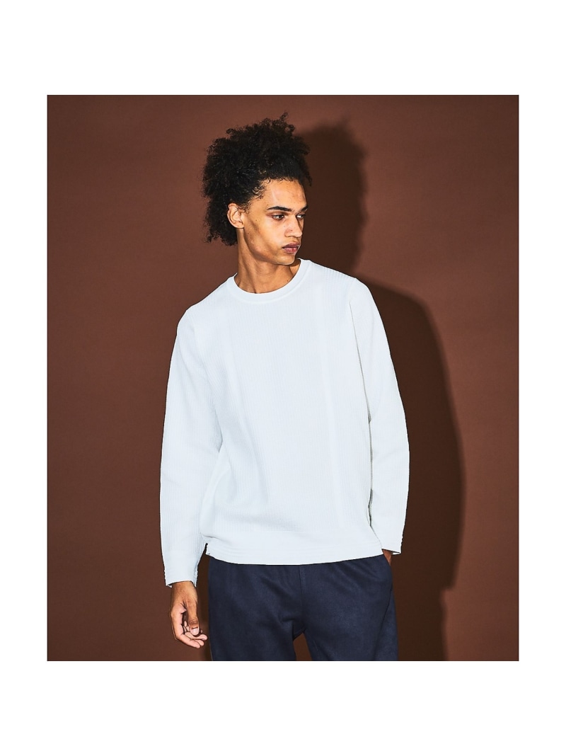 【軽量/ハイストレッチ】サーマル ワッフル 長袖ニット 5351POUR LES HOMMES ゴーサンゴーイチプールオム トップス ニット グレー ブラック ホワイト【送料無料】[ Fashion]