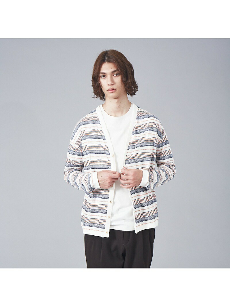リネン ジャージー Abahouse マルチボーダー Lastword カーディガン