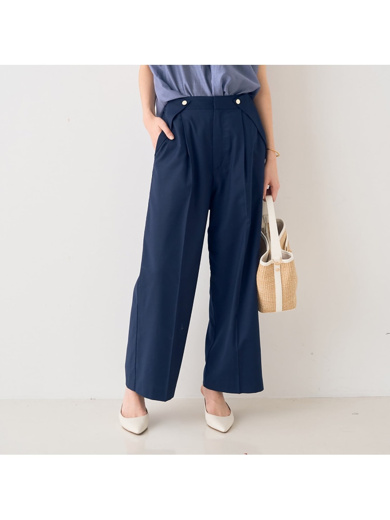 【一部店舗限定】ストレートマリンパンツ Rouge vif la cle ルージュ・ヴィフ ラクレ パンツ その他のパンツ ホワイト ネイビー【送料無料】[ Fashion]