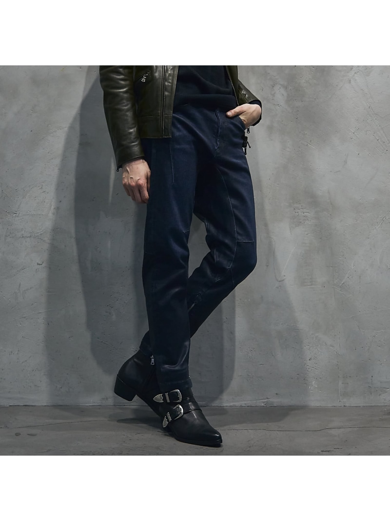 【SALE／25%OFF】40周年オリジナルバンダナ付き バイカーコーティング デニムパンツ 5351POUR LES HOMMES ゴーサンゴーイチプールオム パンツ ジーンズ・デニムパンツ ブラック ブルー【RBA_E】【送料無料】[ Fashion]