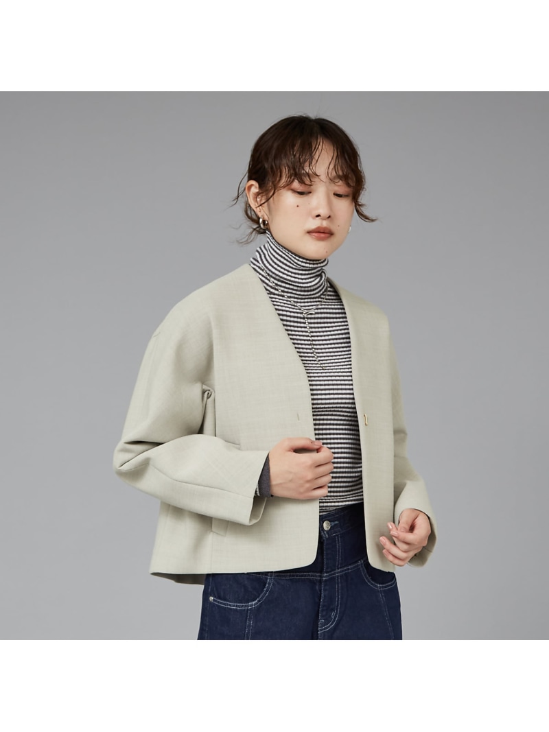 【SALE／50%OFF】ボンディングショートコート qualite カリテ ジャケット・アウター 余分の物のジャケット・アウター 黒いこと ベージュ【RBA_E】【貨物輸送無料】[ Fashion] コート・ジャケット-レディースファッション