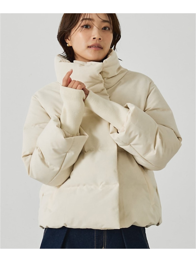 【SALE／10%OFF】【WEB Domani掲げる】袖リブシームレススタンドダウン/ロングセラー/定番/ abahouse mavie アバハウス マヴィ ジャケット・アウター ダウンジャケット・ダウンベスト ベージュ 黒いこと 白いこと 薄墨色【RBA_E】【貨物輸送無料】[ Fashion]