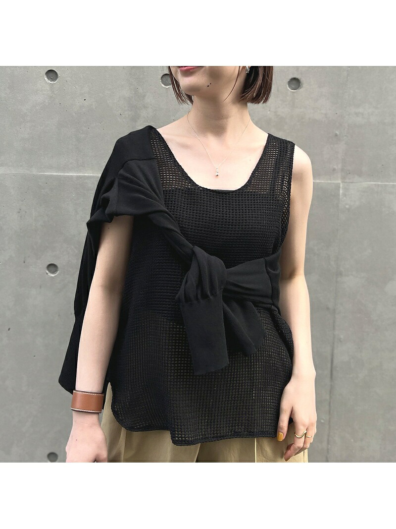【SALE／40%OFF】メッシュノースリーブ(キャミ付き) Rouge vif la cle ルージュ・ヴィフ ラクレ トップス キャミソール ホワイト ブラック【RBA_E】【送料無料】[ Fashion]｜ABAHOUSE ONLINE