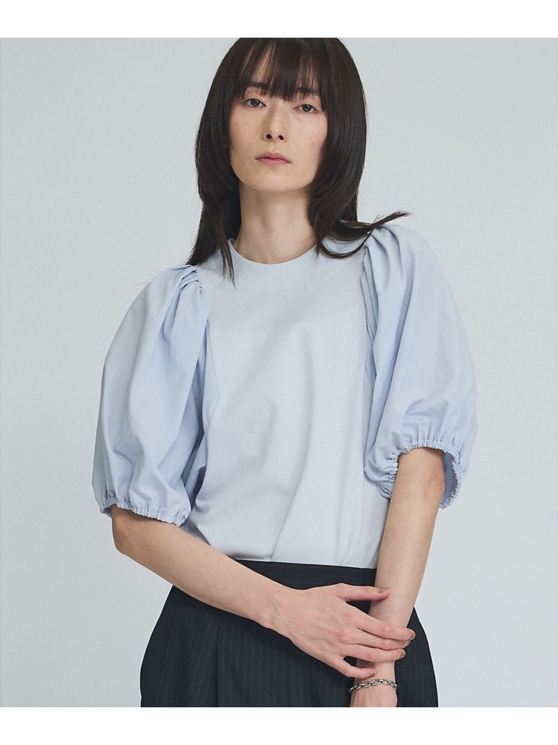 【SALE／30%OFF】タフタスリーブプルオーバー qualite カリテ トップス カットソー・Tシャツ ブラック ブルー ホワイト【RBA_E】【送料無料】[ Fashion]