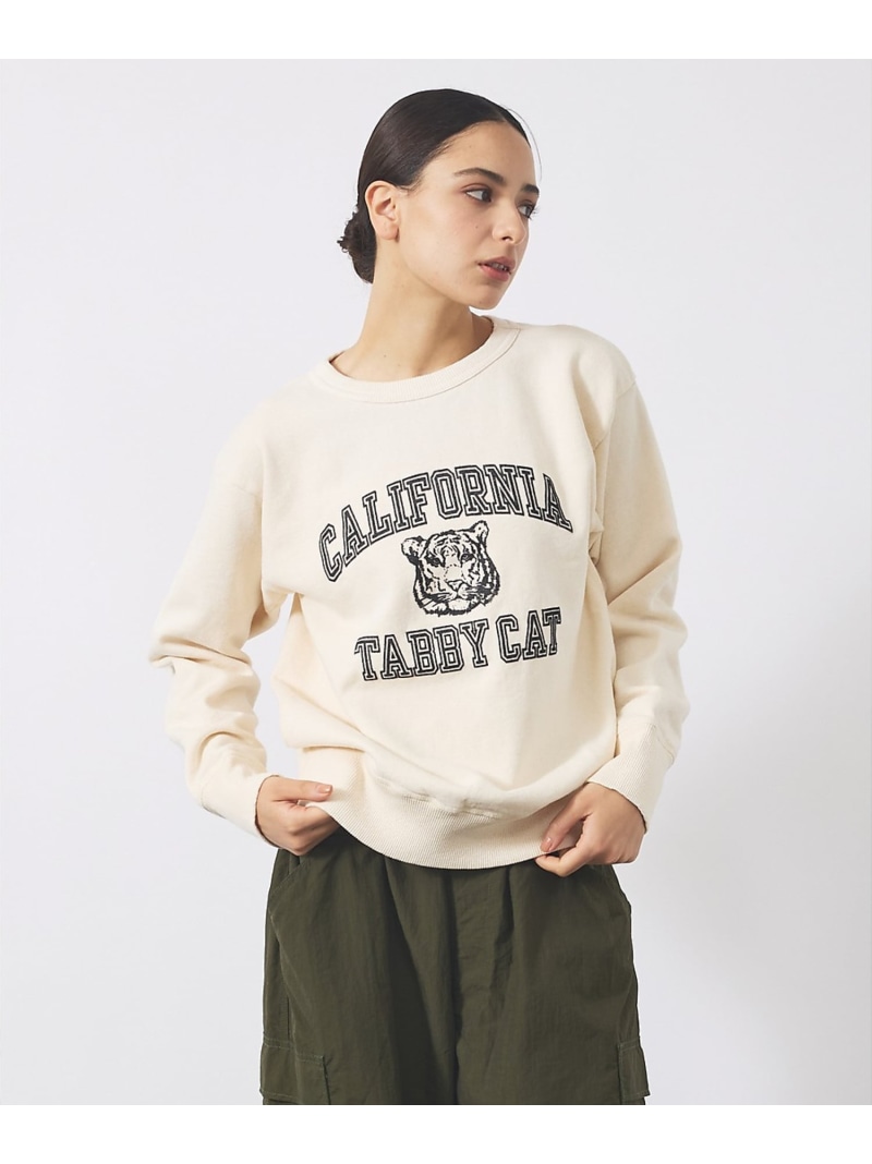 【MIXTA/ミクスタ】TABBY CAT CREW NECK SWEAT /M ABAHOUSE LASTWORD アバハウス トップス スウェット・トレーナー 青色 薄墨色 黒いこと 白いこと【貨物輸送無料】[ Fashion]