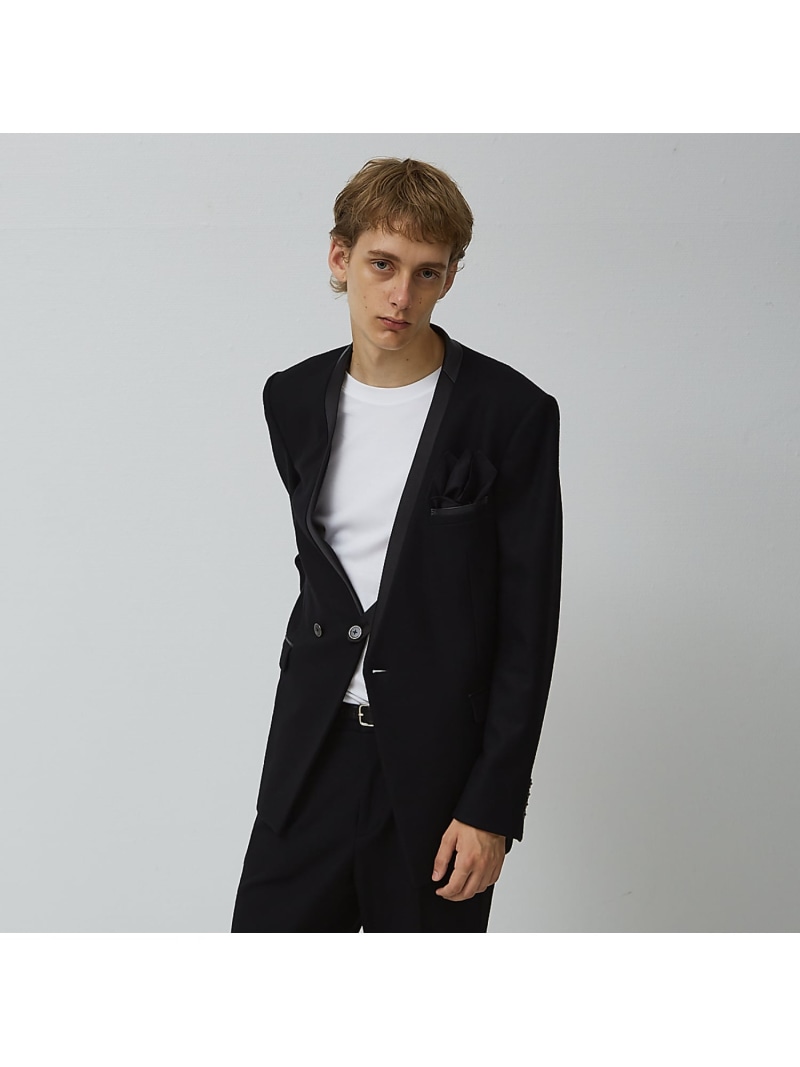 【SALE／20%OFF】【Director's Line】セットアップ対応 ノーカラー セミダブル ジャ 5351POUR LES HOMMES ゴーサンゴーイチプールオム ジャケット・アウター テーラードジャケット・ブレザー ブラック【RBA_E】【送料無料】[ Fashion]