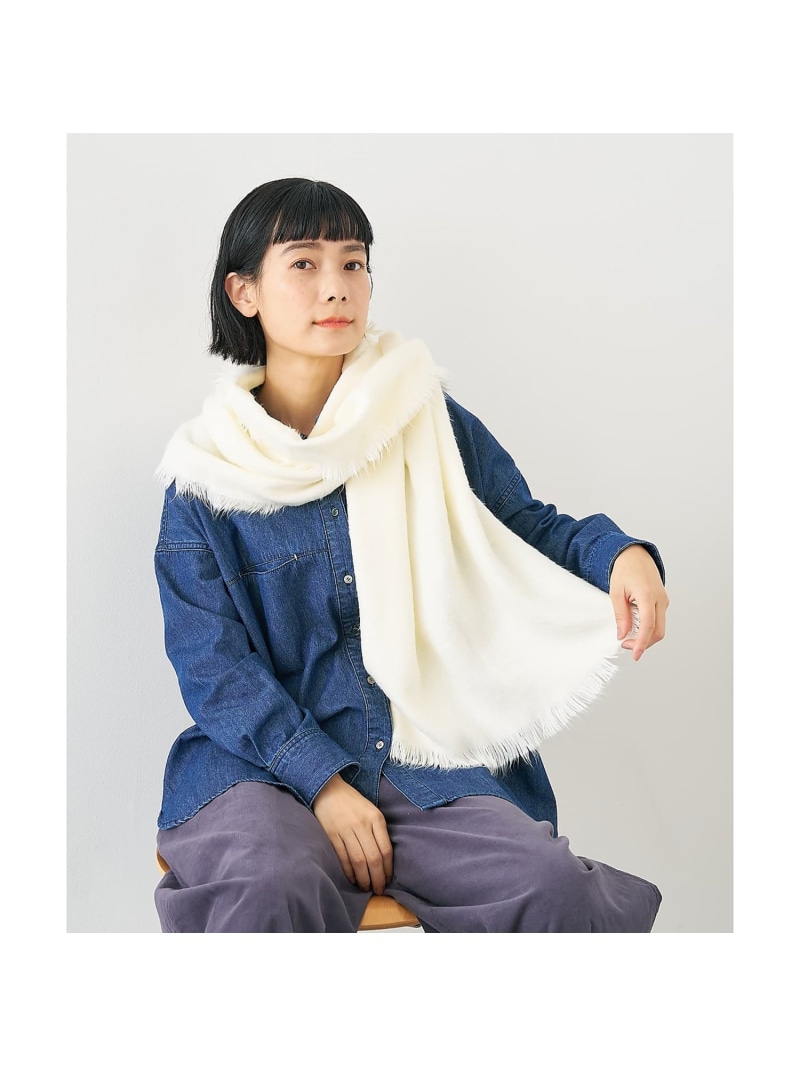 シャギーストール collex コレックス ファッション雑貨 マフラー・ストール・ネックウォーマー ホワイト【送料無料】[ Fashion]