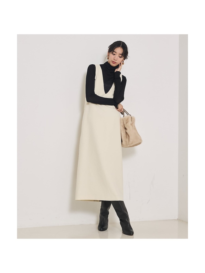 【SALE／20%OFF】【オールシーズン大活躍】ナローロングワンピース qualite カリテ ワンピース・ドレス シャツワンピース ホワイト ブラック【RBA_E】【送料無料】[ Fashion]｜ABAHOUSE ONLINE