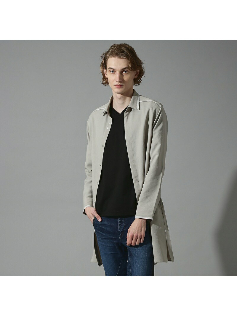 【SALE／30%OFF】チューブヤーンツイル ロング シャツ 5351POUR LES HOMMES ゴーサンゴーイチプールオム トップス シャツ・ブラウス ブラック グレー【RBA_E】【送料無料】[ Fashion]