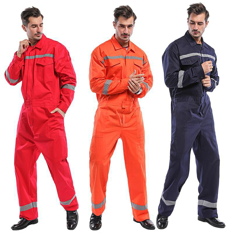 長袖つなぎ メンズ　レディース　カラーツナギ 作業用でもOK M～4XL 小さいサイズから大きいサイズまでお取り扱い 夜間反射