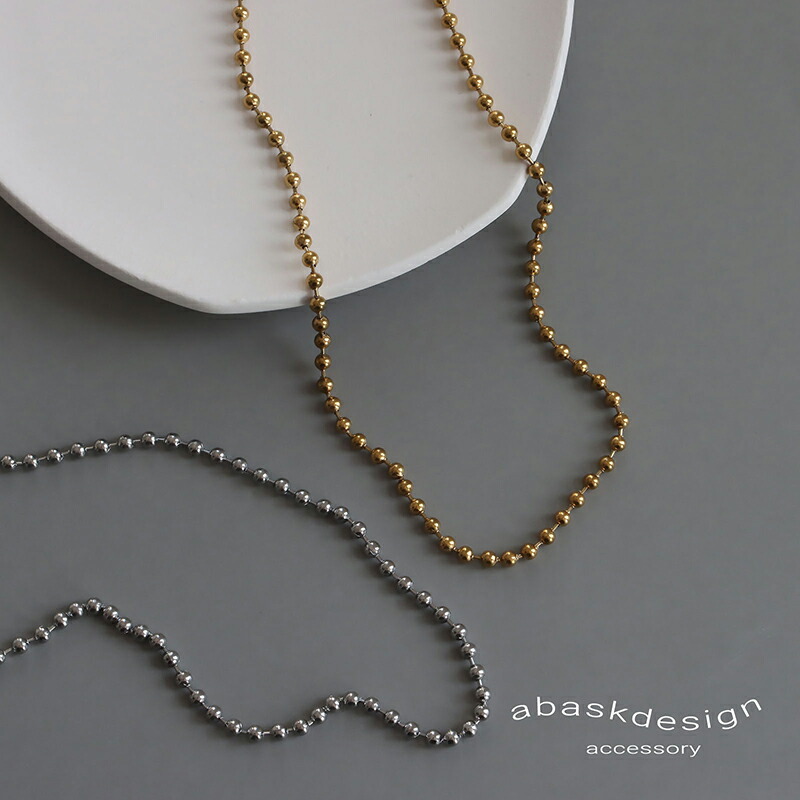 ネックレスチェーン　ボールチェーン　ダブル　二重　k18 ボールチェーンネックレス ゴールド 18kgp 18金 シンプル ネックレス