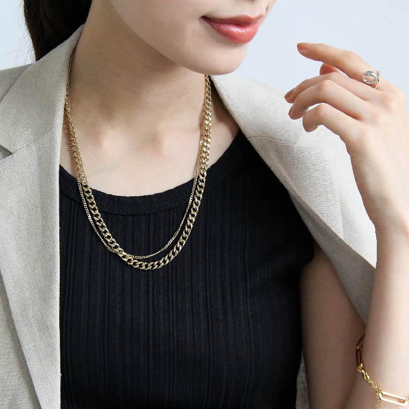 市場 ネックレス ステンレス 金属アレルギー 太め レディース 金アレ対応 2連 ゴージャス つけっぱなし シンプル ダブルチェーンネックレス 市場 ネックレス ステンレス 金属アレルギー 太め レディース 金アレ対応 2連 ゴージャス つけっぱなし シンプル ダブルチェーンネックレス