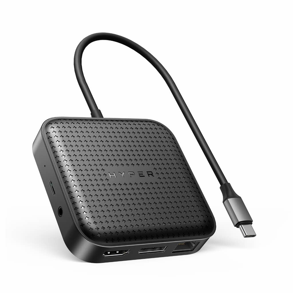 【Hyper公式】HyperDrive USB-C 7ポート USB4 モバイルドック | HYPER++ 85W PD Macbook Pro Air iPad 4k HDMI 60hz DP 8K 30Hz 変換 アダプタ ギガビット イーサネット lan 3.5mm イヤホン USB-A x2 USB-C 100W PD HUB 充電 オフィス 会議
