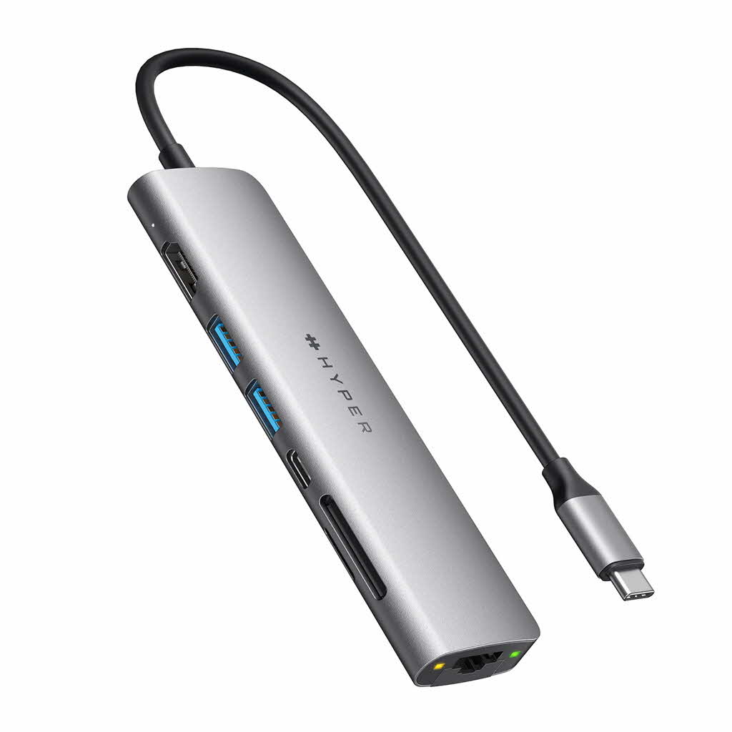 【Hyper公式】HyperDrive 7-in-1 USB-C ハブ ハイパー SLAB Hub Type-C アダプタ PD対応 HP-HD22HGR HYPER++ 正規品|ROA 店