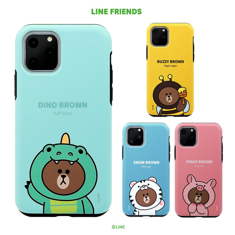 楽天市場 公式 Iphone Se3 第3世代 22年 ケース カバー Line Friends Jungle Brown Dual Guard Iphone Se2 11 Pro 11 11 Pro Max Xs X ラインフレンズ キャラクター かわいい ブラウン 衝撃から二重保護 アビィニューヨーク