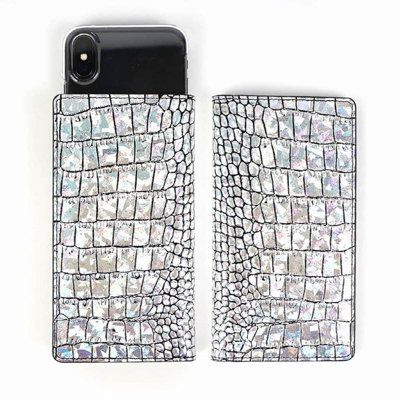 楽天市場】iPhone SE ケース 手帳型 GAZE Hologram Croco Diary ...