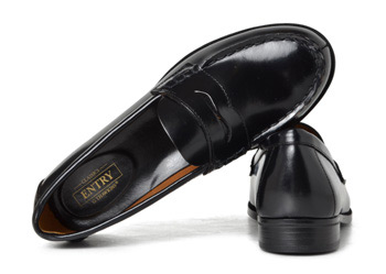 レディース Hawkins ホーキンス なめし ローファー Hw Black Vned Org