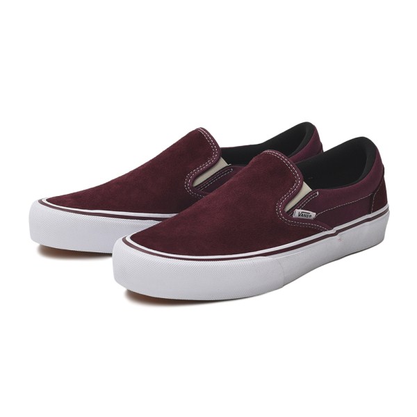 burgundy slip ons vans