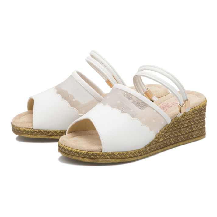 楽天市場 キッズ Nuovo ヌオーヴォ サンダル Tulle4 5 17 23 N9287j White Abc Mart楽天市場店